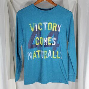 Cat & Jack #44 "Victory Comes Naturally" Blue/Green long Sleeve T-Shirt - Sz XL